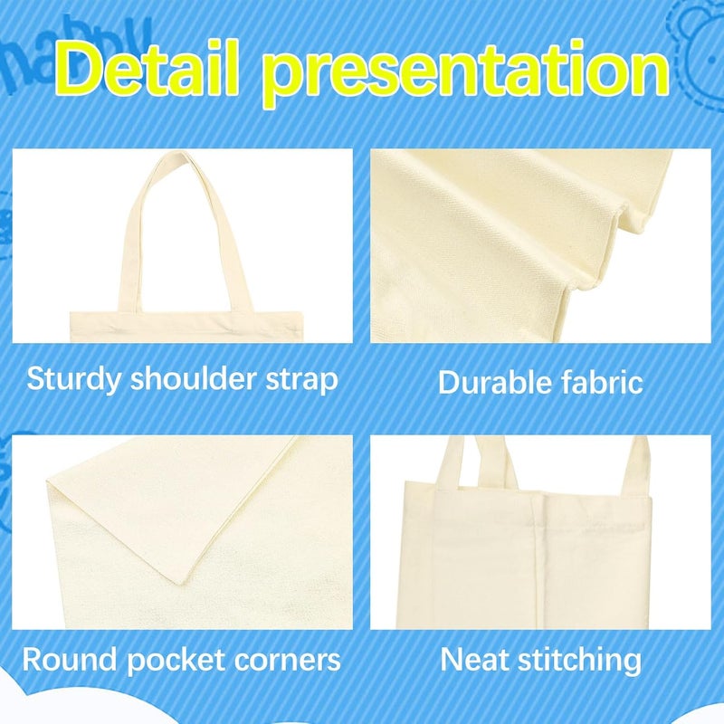 OKBA 20 Pcs 8X7.5 Inch Sublimation mini tote bags,Blank Canvas Tote Bags Reusable Grocery Bags, small tote bags for kids DIY - Image 3